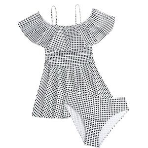 Cold Shoulder Tankini Set Ruffle Trim Top with Modest Bottom Sz 16 NWOT Swim XXL